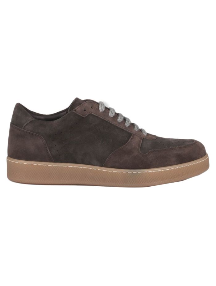 BARBA NAPOLI Brown Leather Wool Sneakers | IsuiT