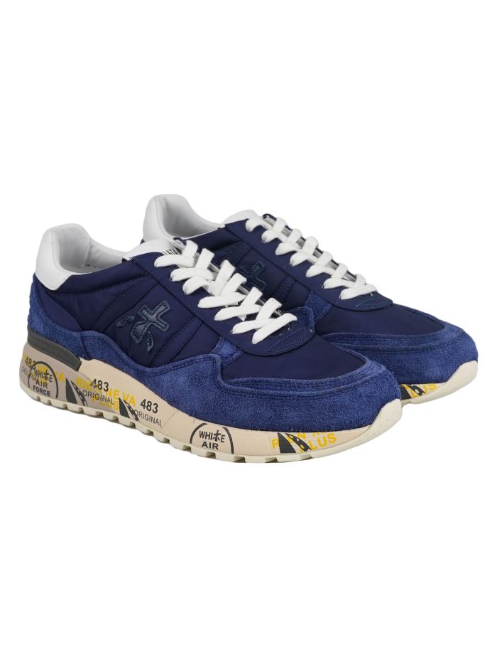 Premiata Blue Pa Leather Suede Sneakers | IsuiT