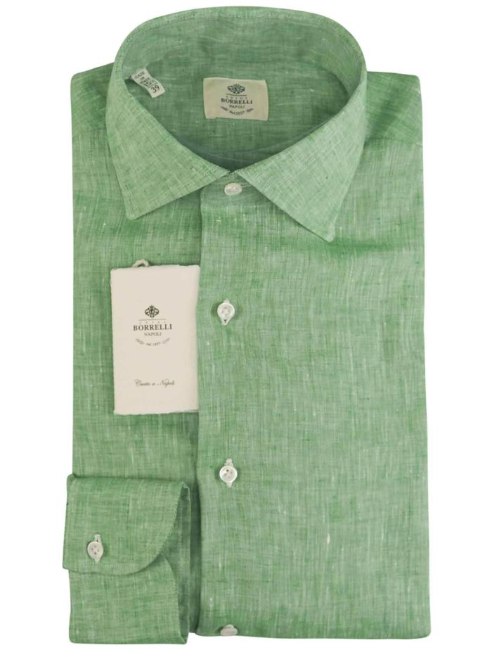 Luigi Borrelli Green Linen Shirt