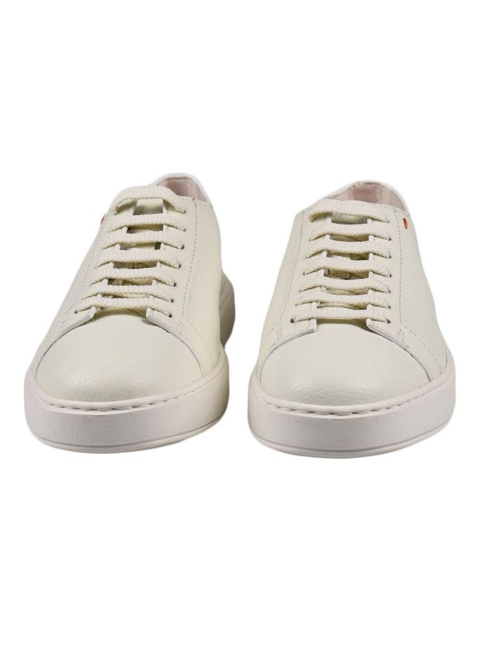 Santoni White Leather Sneakers | IsuiT