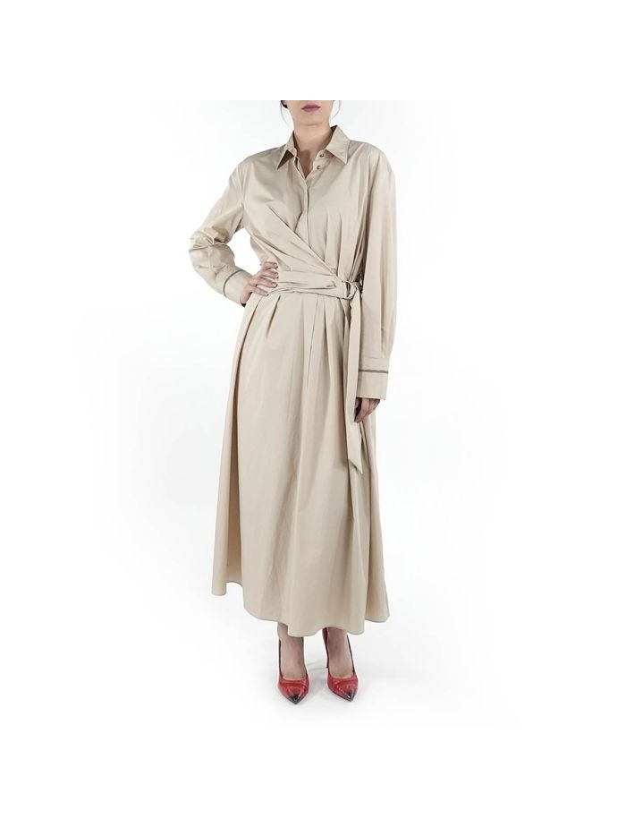 Brunello Cucinelli Beige Cotton Dress