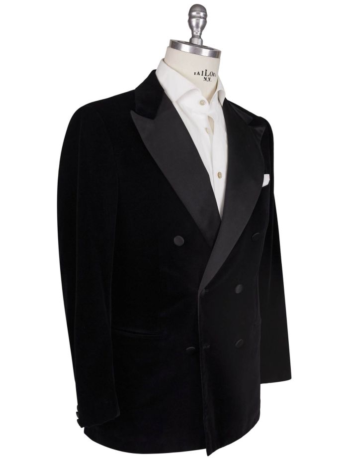 Kiton Gray Cashmere Silk Linen Double breasted Tuxedo Blazer