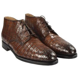 KITON Brown Leather Crocodile Shoes | IsuiT