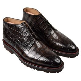 KITON Brown Leather Crocodile Shoes RAFFAELLO | IsuiT