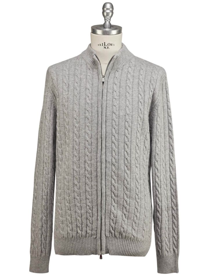 Luigi Borrelli Luigi Borrelli Gray Wool Cashmere Sweater Full Zip Gray 000