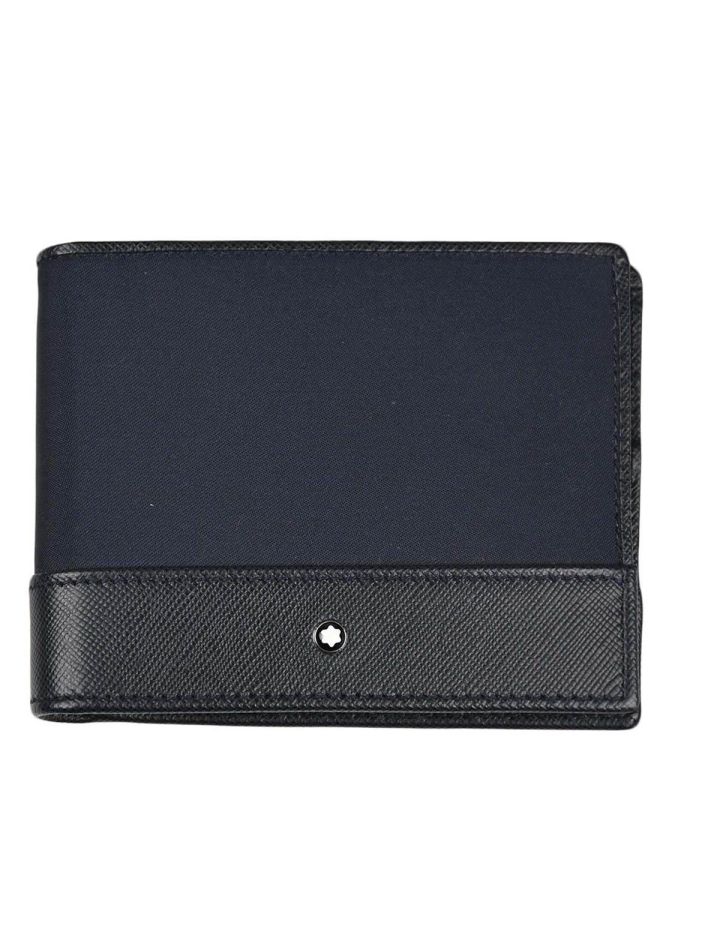 Montblanc Montblanc Blue Black Leather Nylon Wallet Blue/Black 000