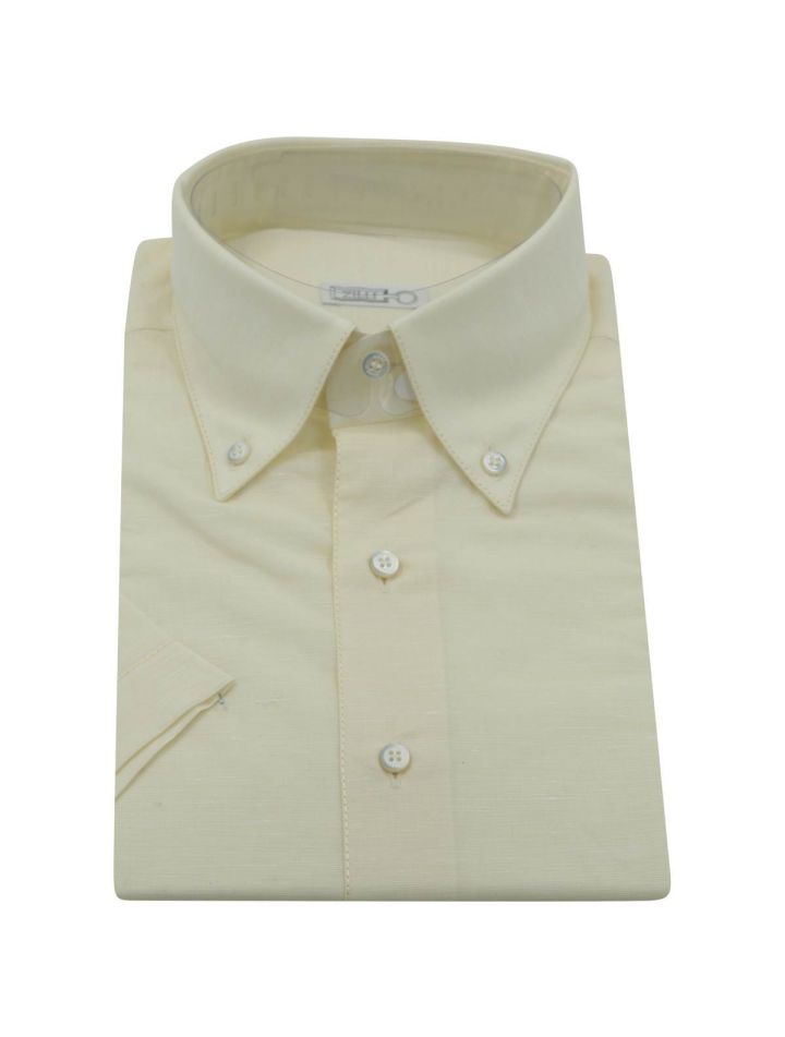 Zilli Zilli Yellow Cotton Linen Shirt Short Sleeve Mod Ben Yellow 000
