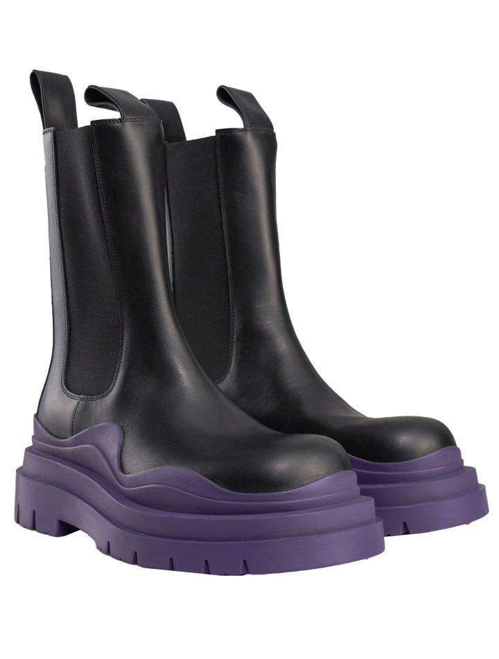 Bottega Veneta Bottega Veneta Black Purple Leather Boots Black / Purple 000