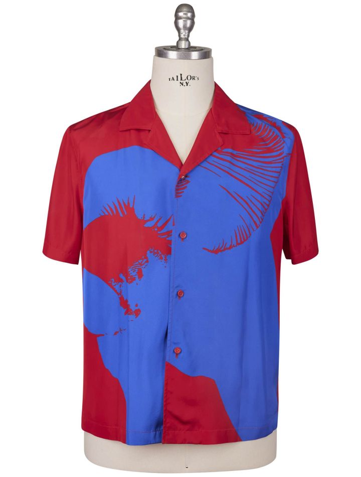 Bottega Veneta Bottega Veneta Blue Red Viscose Silk Shirt Blue / Red 000
