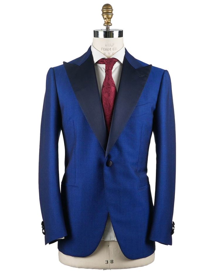 Cesare Attolini Cesare Attolini Blue Black Wool Mohair Suit Smoking Blue / Black 000