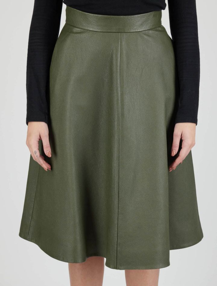 Kiton Kiton Green Leather Skirt Green 000