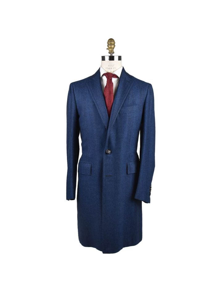 Cesare Attolini Cesare Attolini Blue Lambswool Wool Cashmere Overcoat Blue 000