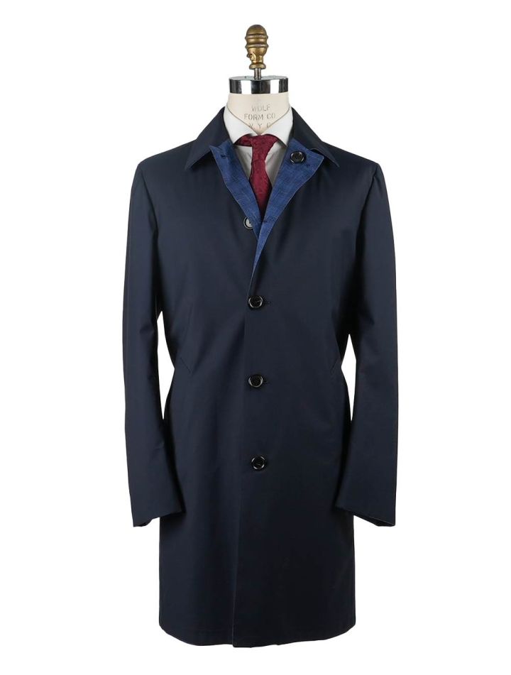 Cesare Attolini Cesare Attolini Blue Wool Silk Overcoat Reverse Blue 000