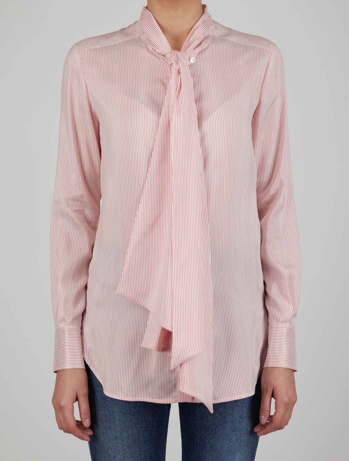 Kiton Kiton Pink White Silk Shirt Pink / White 000