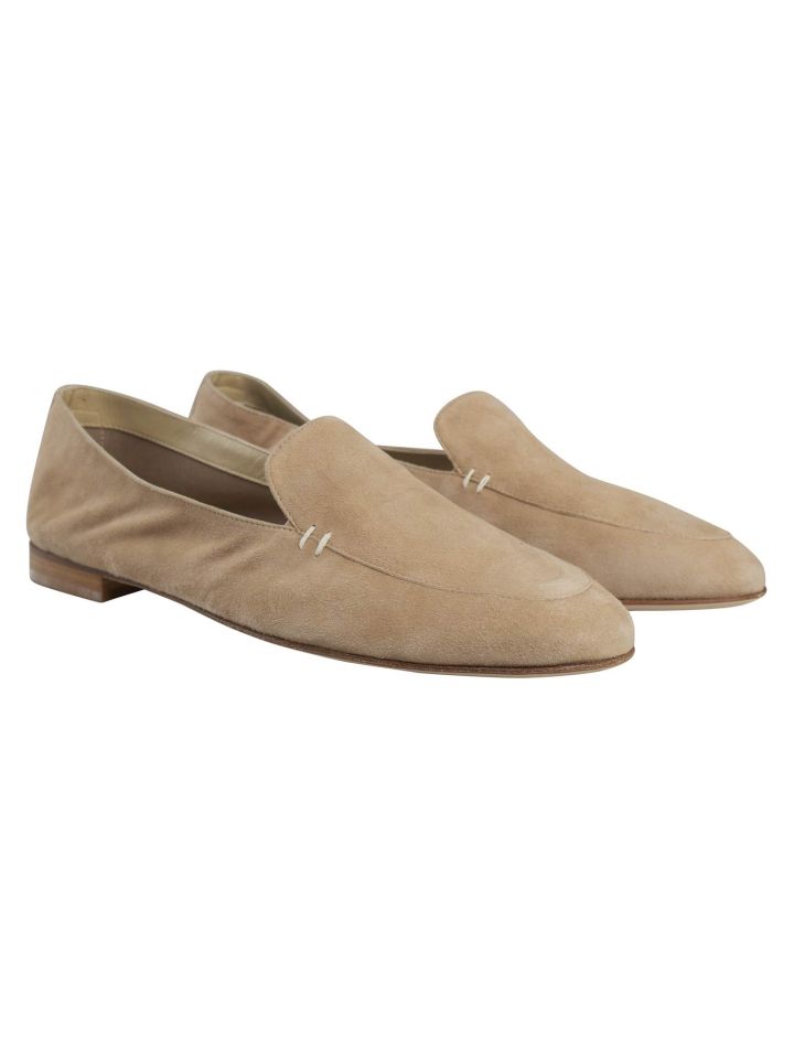 Kiton Pink Leather Suede Loafers