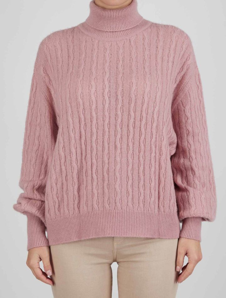 Kiton Kiton Pink Cashmere Silk Sweater Turtleneck Pink 000