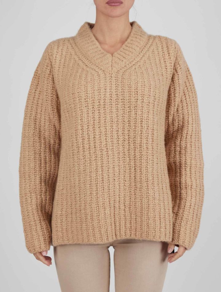 Kiton Kiton Beige Cashmere Silk Sweater V-Neck Beige 000