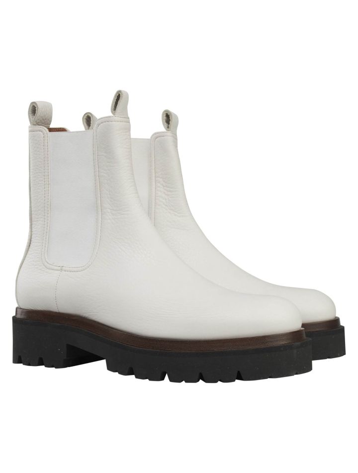 Kiton Kiton White Leather Boots White 000
