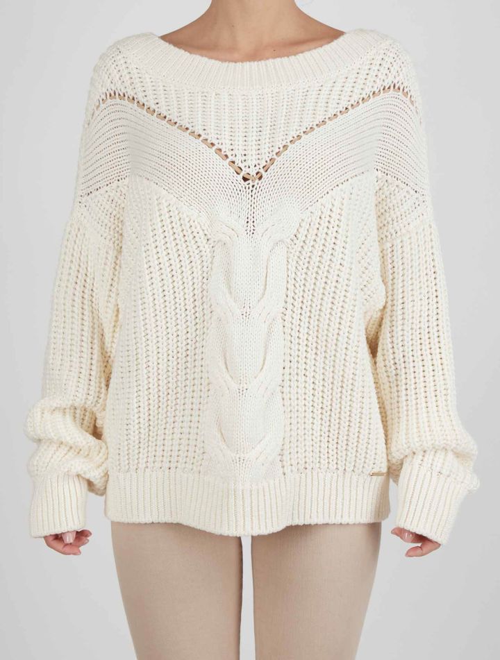 Kiton Kiton White Cotton Silk Sweater Crewneck White 000