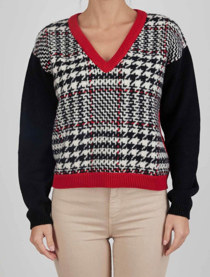 Kiton Kiton Multicolor Virgin Wool Cashmere Silk Sweater V-Neck Multicolor 000