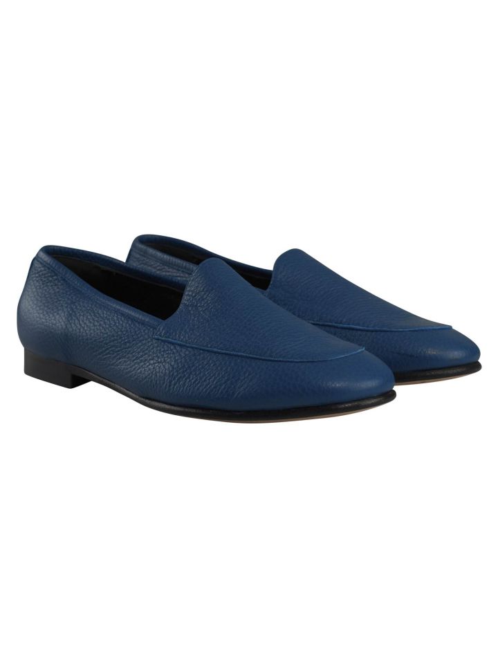 Kiton Kiton Blue Leather Loafers Red 000