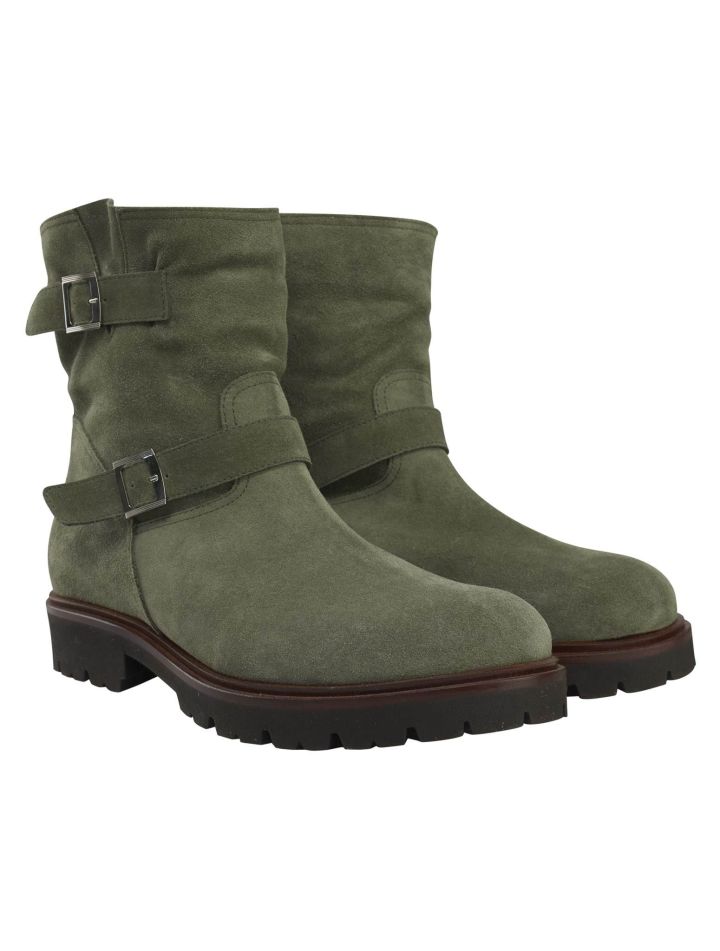 Kiton Kiton Green Leather Suede Boots Green 000