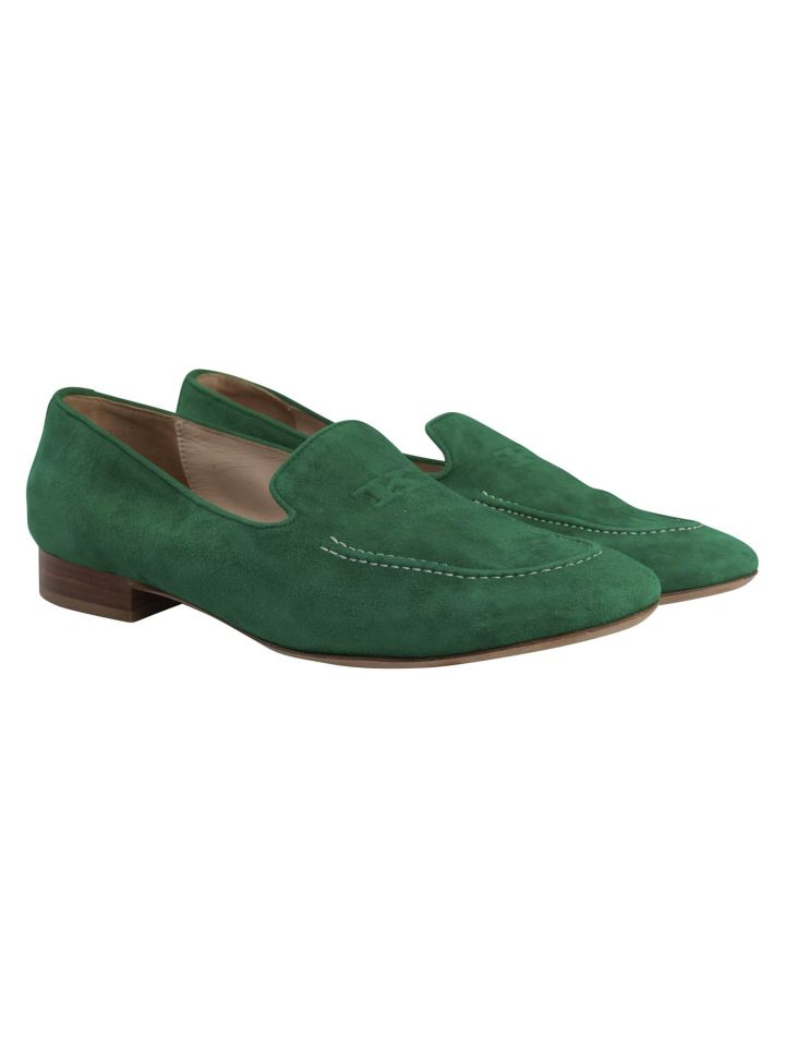 Kiton Kiton Green Leather Suede Loafers Green 000