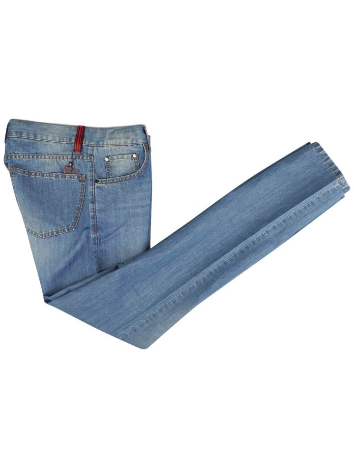 Isaia Isaia Blue Cotton Linen Jeans Blue 000