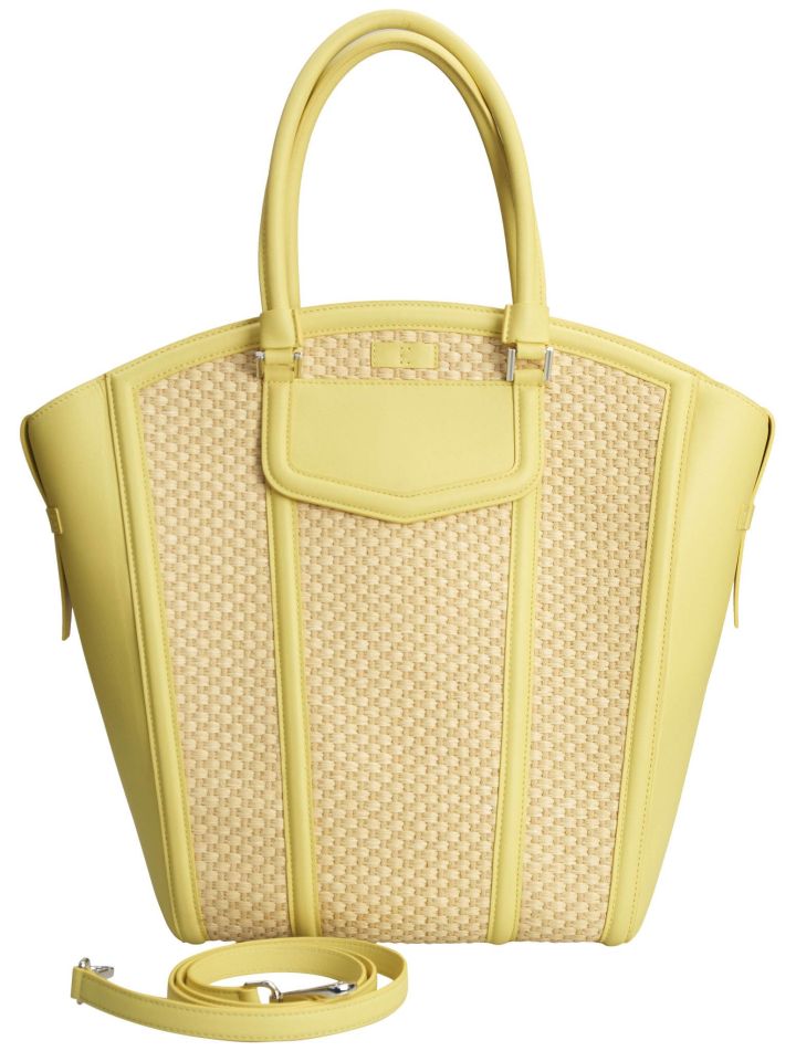 Kiton Kiton Yellow Leather Canvas Bag Yellow 000