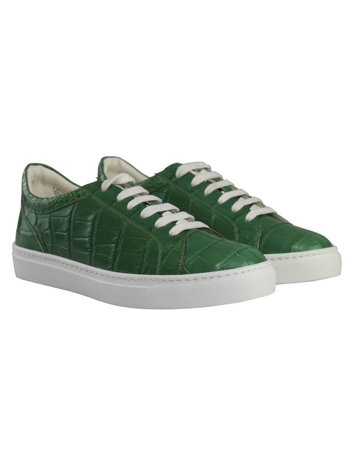 Kiton Kiton green Leather Crocodile Sneakers Green 000