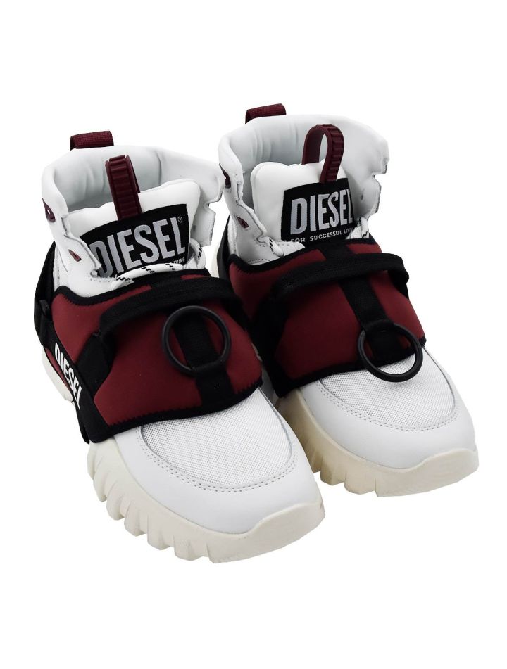 Diesel DIESEL White Leather Pl Shoes S-SHARQUEZ MID White 000
