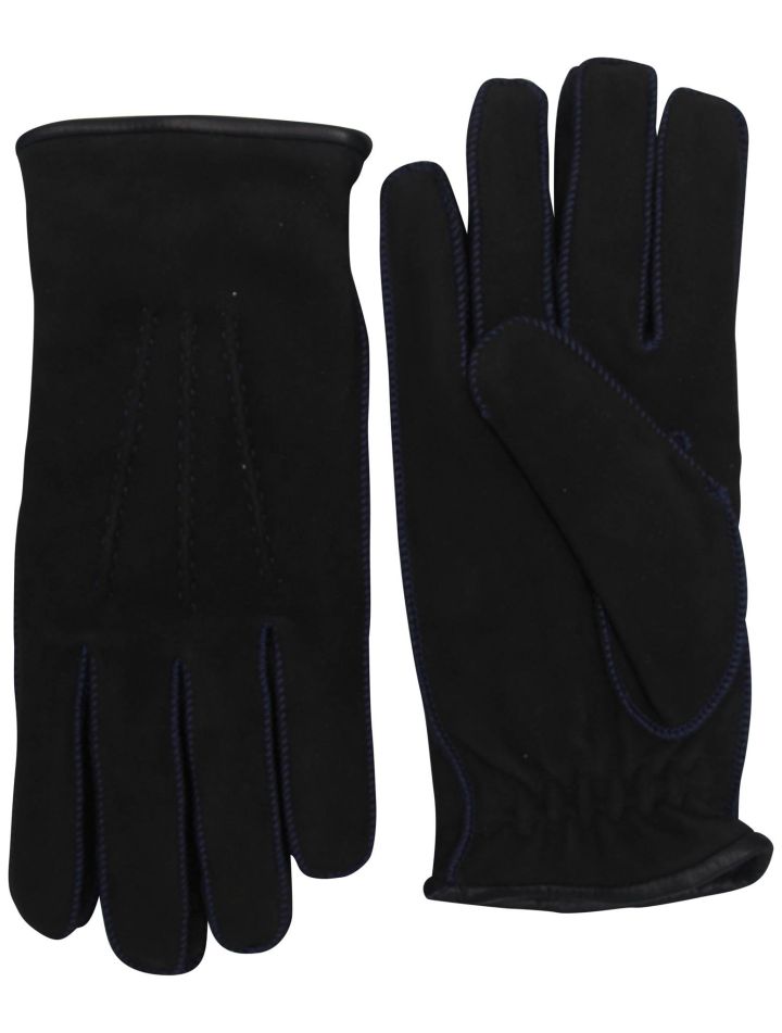 Kiton Kiton Gray Leather Suede Gloves Gray 000