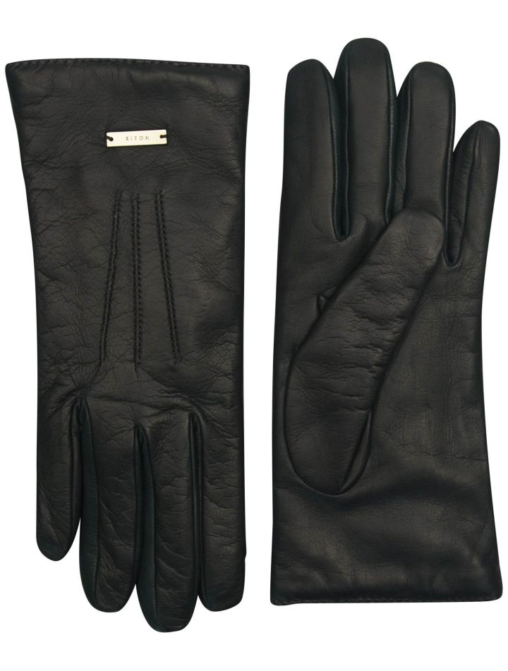 Kiton Kiton Dark Green Leather Gloves Dark Green 000