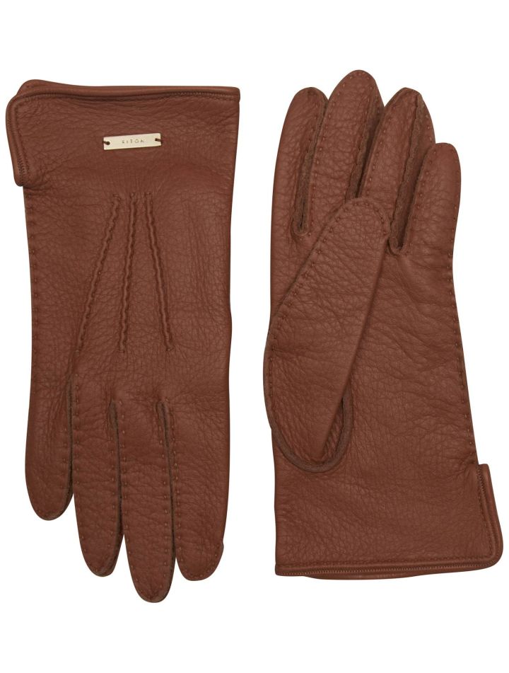 Kiton Kiton Brown Leather Gloves Brown 000