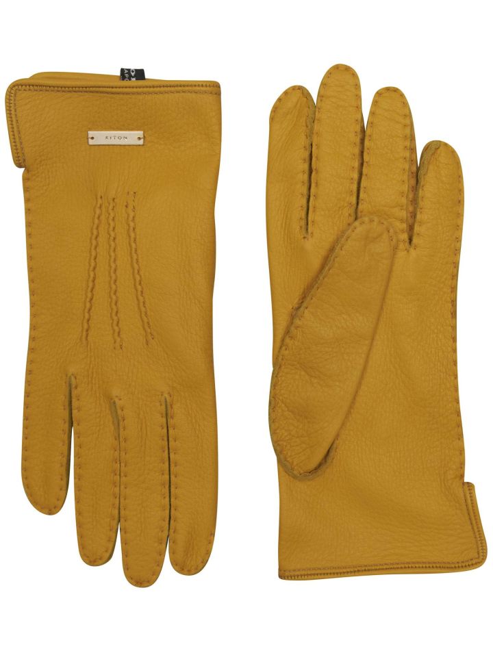 Kiton Kiton Yeallow Leather Gloves Yellow 000