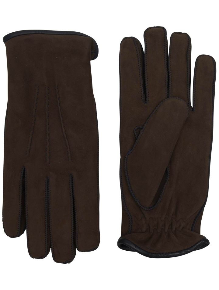 Kiton Kiton Brown Leather Suede Gloves Brown 000