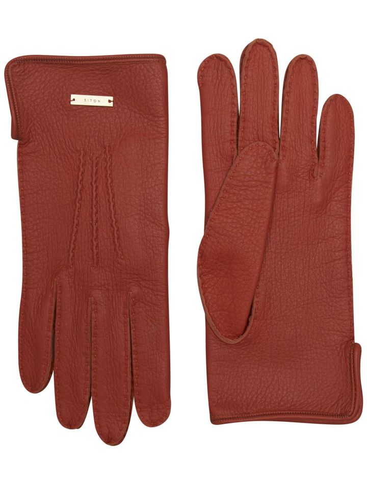 Kiton Kiton Orange Leather Gloves Orange 000