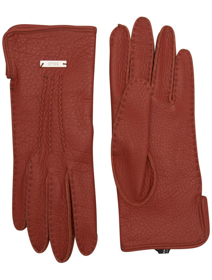 Kiton Kiton Orange Leather Gloves Orange 000