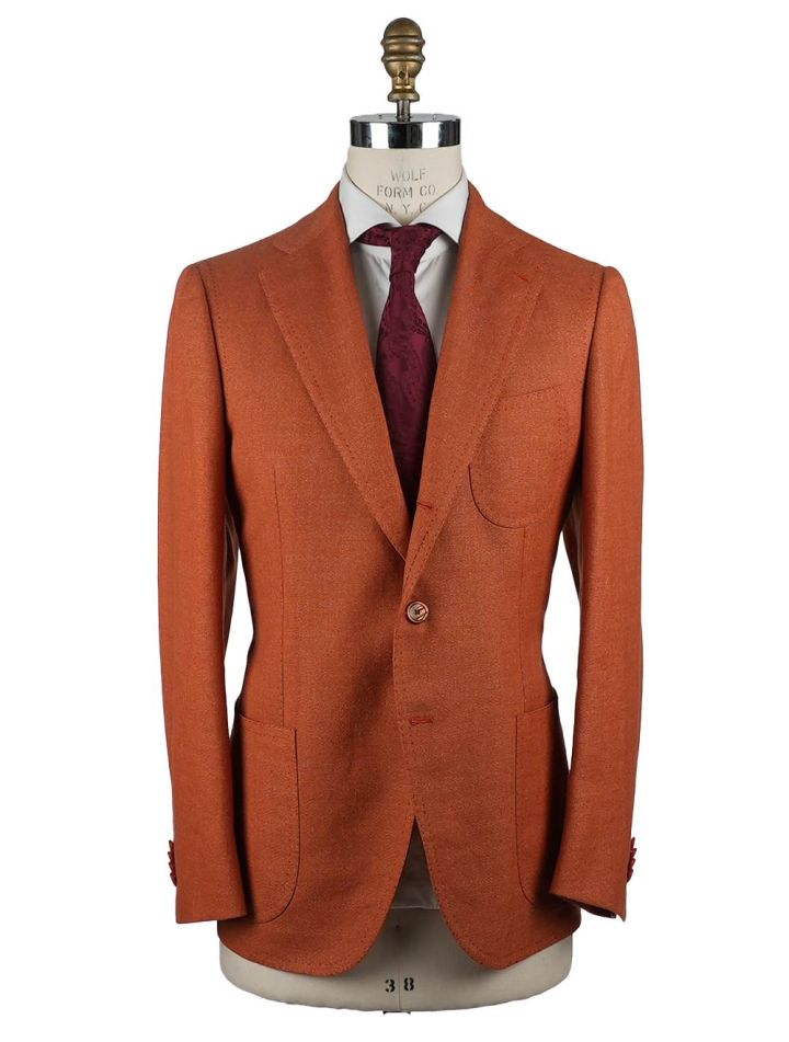 Cesare Attolini Cesare Attolini Orange Wool Linen Blazer Orange 000