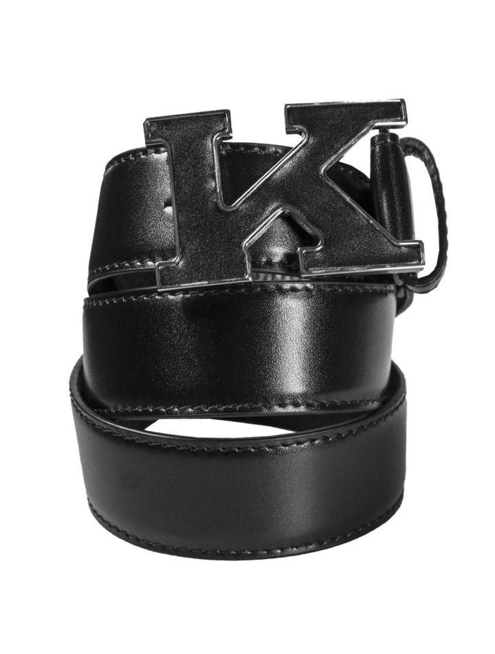 Kiton KITON Black Leather Belt Black 000