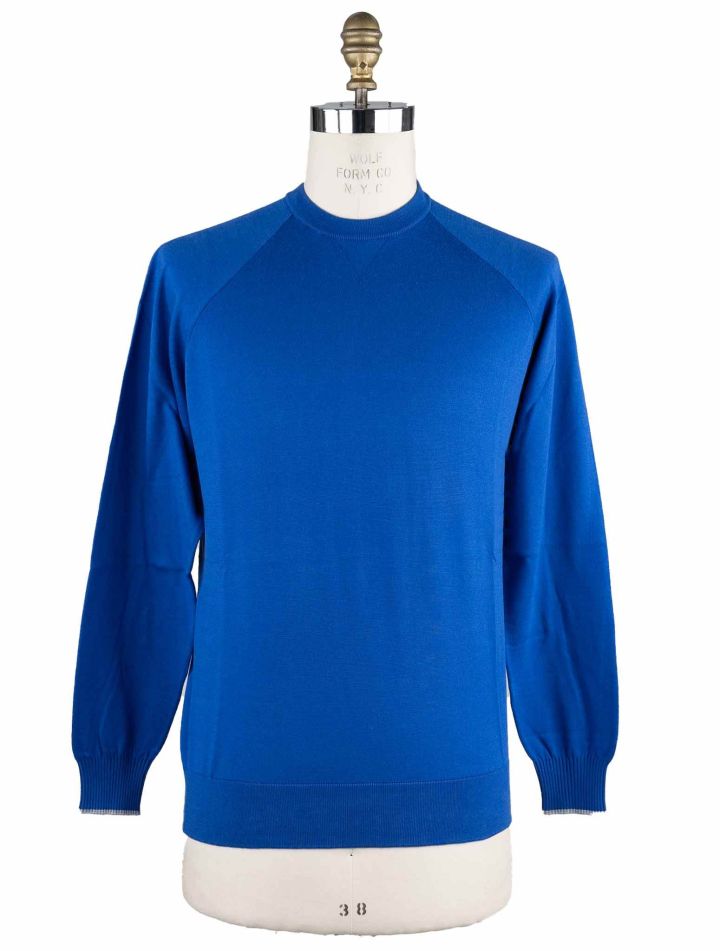 Cesare Attolini Cesare Attolini Blue Cotton Cashmere Sweater Crewneck Blue 000
