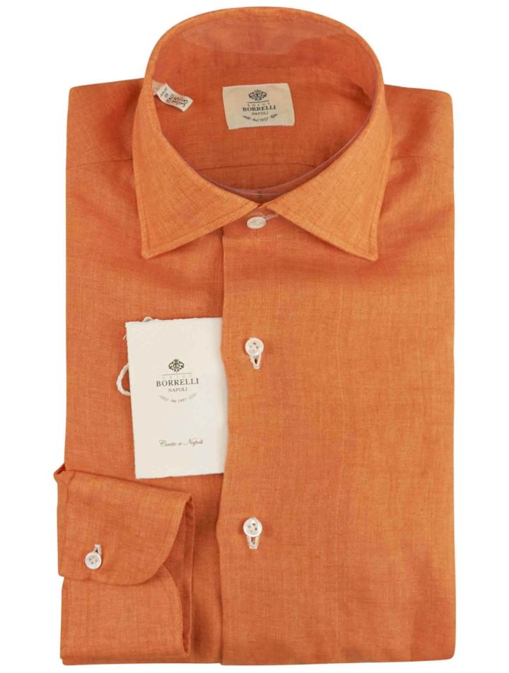 Luigi Borrelli Luigi Borrelli Orange Linen Shirt Orange 000