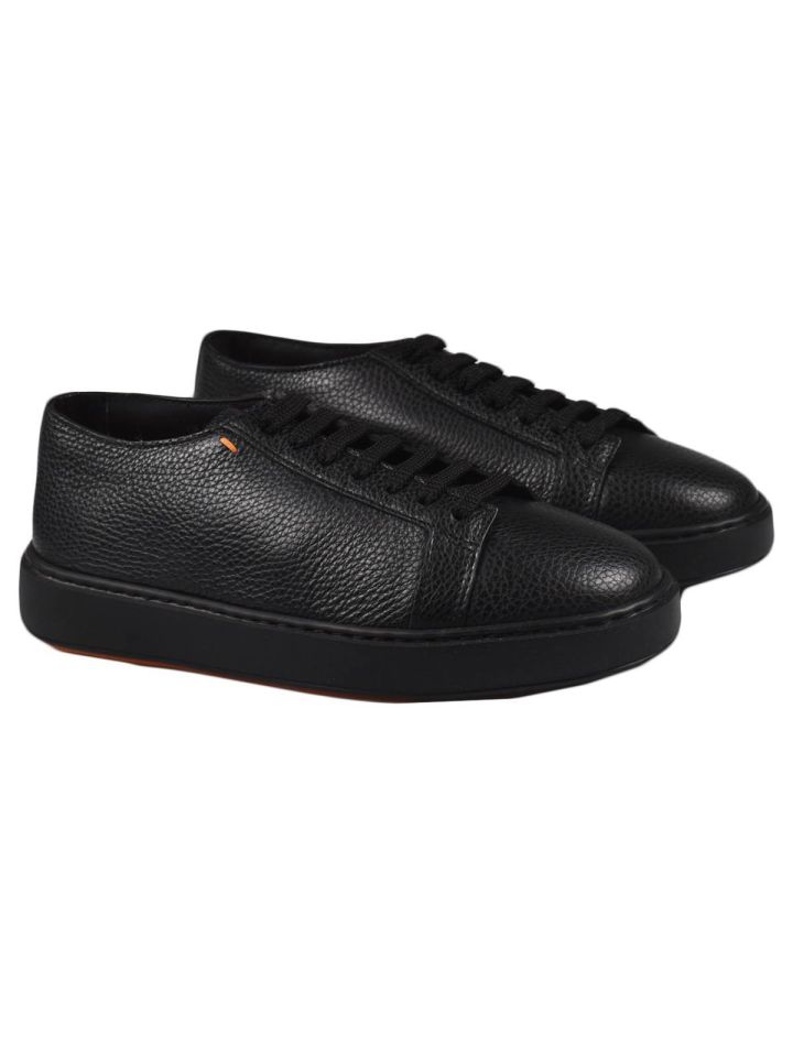 Santoni Santoni Black Leather Sneakers Black 000