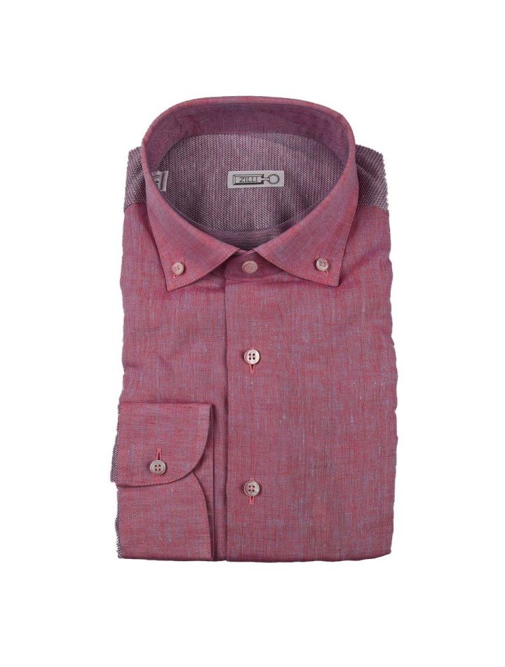 Zilli Zilli Pink Cotton Silk Linen Shirt Mod Frank Pink 000