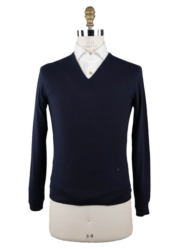 Isaia Isaia Blue Wool Sweater V-neck Blue 000