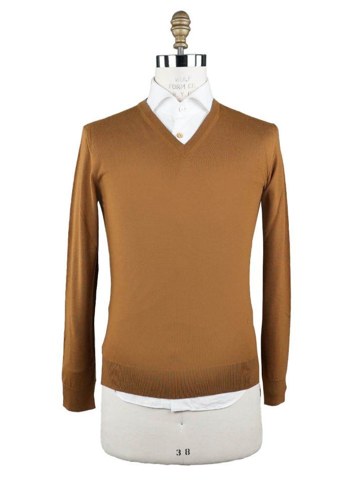Isaia Isaia Light Brown Wool Sweater V-neck Light Brown 000