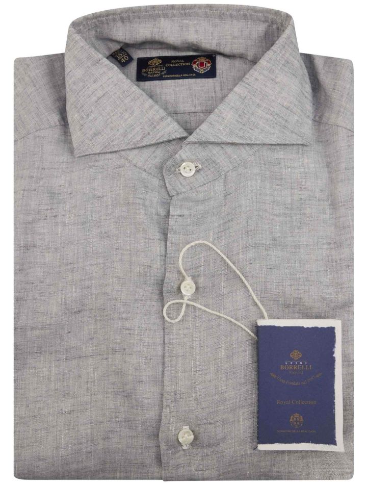 Luigi Borrelli Luigi Borrelli Gray Linen Shirt Royal Collection Gray 000