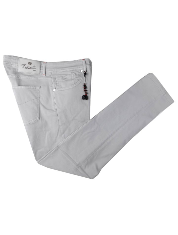 Marco Pescarolo Marco Pescarolo Light Gray Cotton Silk T400 Lycra Jeans Light Gray 000