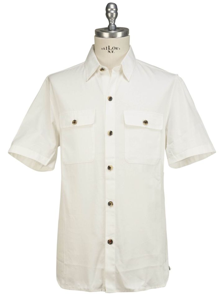 Isaia Isaia White Cotton Shirt Short Sleeve White 000