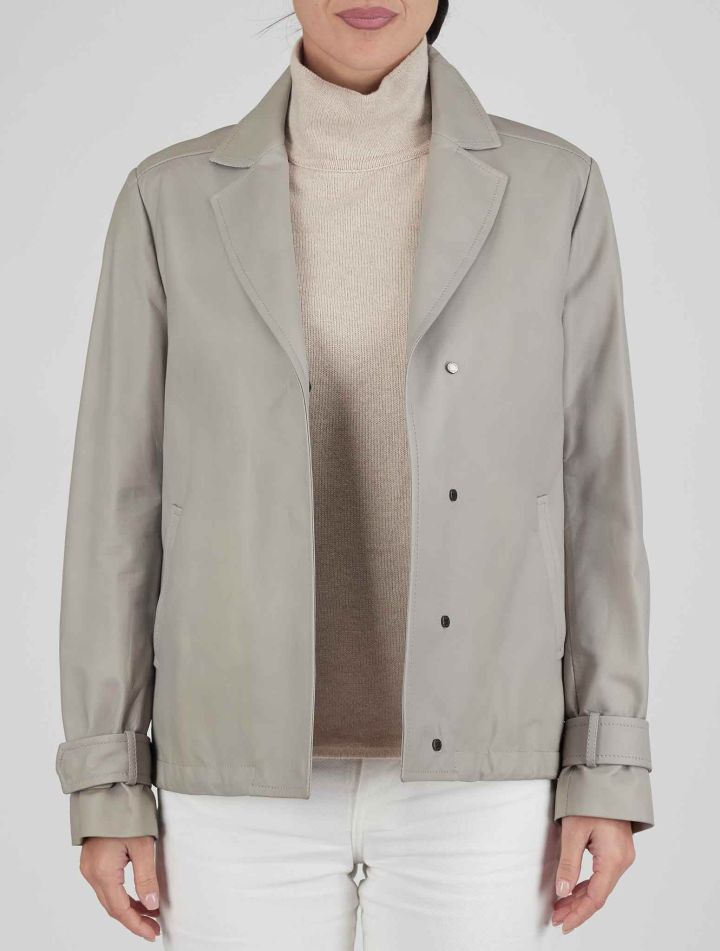 Kiton Kiton Gray Leather Coat Gray 000